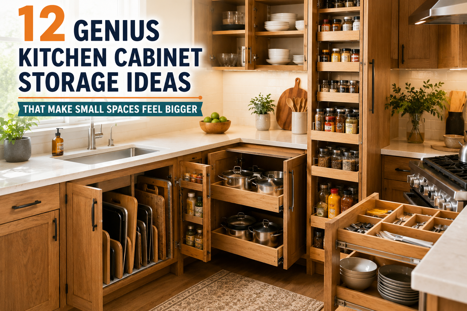 12 Genius Kitchen Cabinet Storage Ideas That Make Small Spaces Feel Bigger
