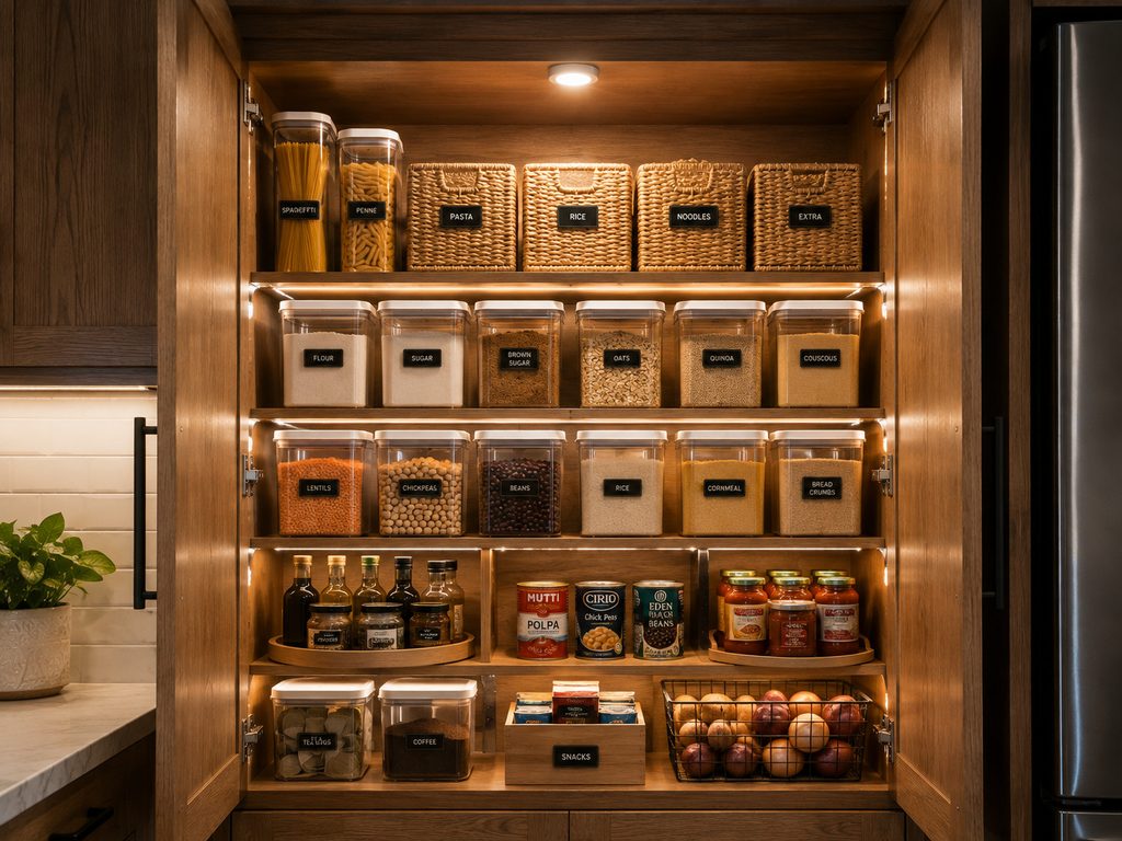 Combine Organization With Hidden Cabinet Lighting